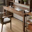 Bureau entièrement en bois massif avec tiroirs et bureau à bibliothèque-1083891477
