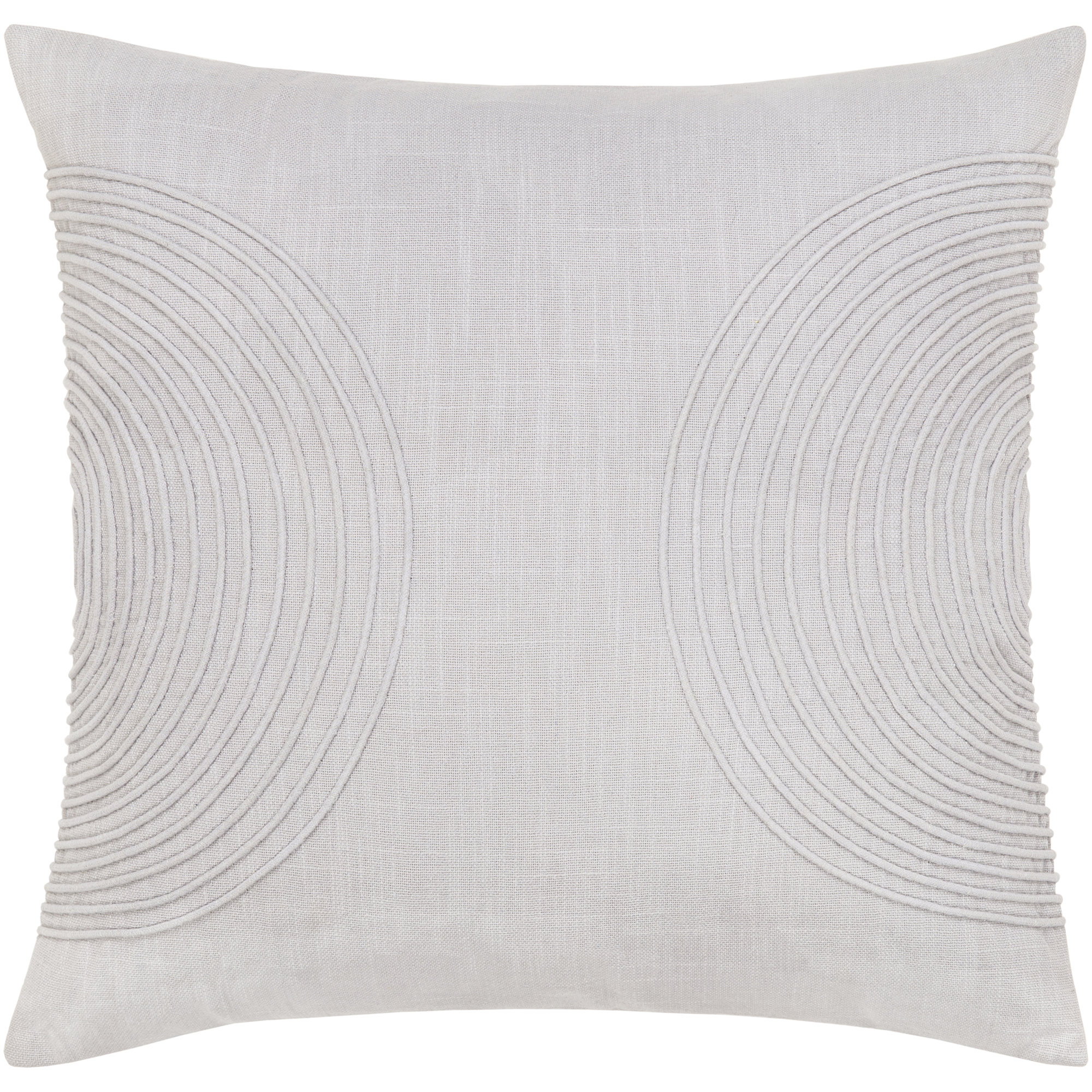 Rida Embroidered Cotton Throw Pillow, 20" x 20", Gray, No Fill