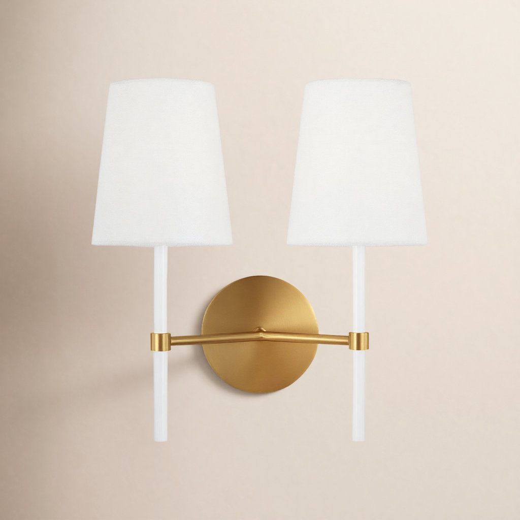 Tegan 2 Light Dimmable Armed Sconce, Burnished Brass