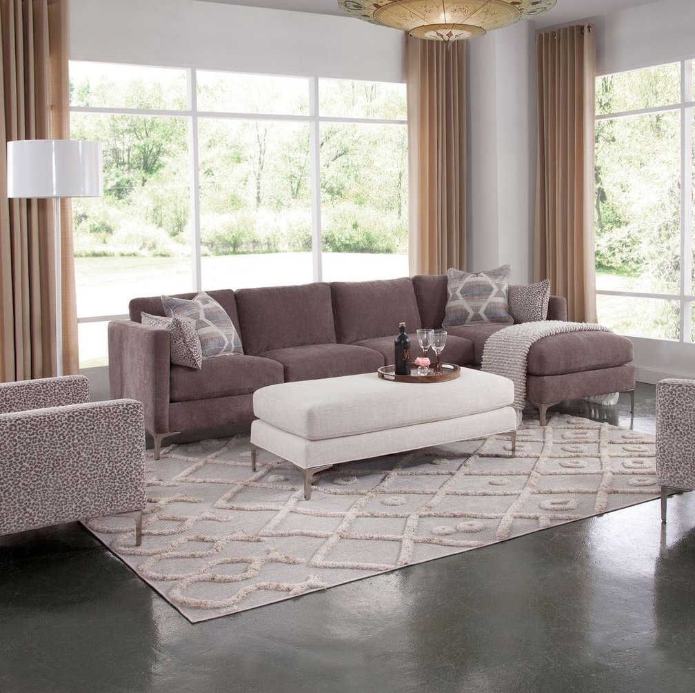 Upholstered Chaise Sectional, Right Hand Facing, Elite Ash; 0321-83