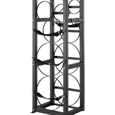 Support de réservoir de gaz pour plusieurs réfrigérants, 2 réservoirs de 30 lb et 3 petites bouteilles, acier au carbone 12,79 po x 12,99 po x 47,12 po, support de bouteilles d'oxygène de construction, 325 po x 330 po x 928 mm, capacité de charge
