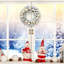 Couronne de Noël en flocons - blanc / vert - 13,7 pouces, lumières DEL, épinette enneigée, décoration de Noël intérieure / extérieure