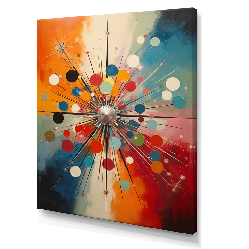 Evertas coloré Mid Century Optique Serenade IV - Art abstrait Mid-Century, H 40 po x l 30 po x P 1,5 po, Toile tendue