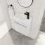 Meuble-lavabo mural de 18 po avec lavabo en résine blanche et possibilités suffisantes, porte à fermeture en douceur - rangement enchanteur,-1441922822