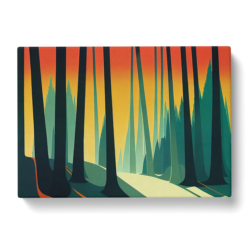 Spring Forest Art Deco Vol.7 - Wrapped Canvas, 40cm H x 60cm W x 3cm D