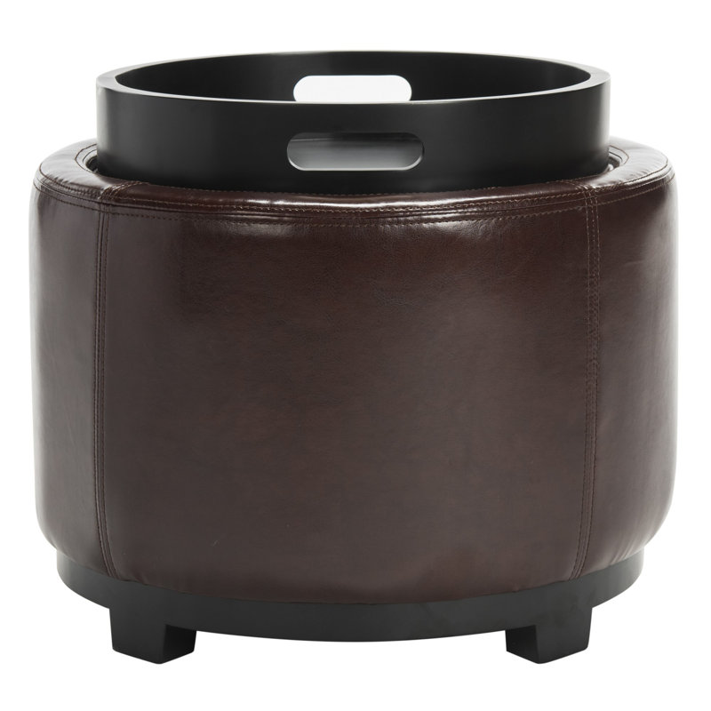 Maiden Upholstered Ottoman, Cordovan Faux Leather