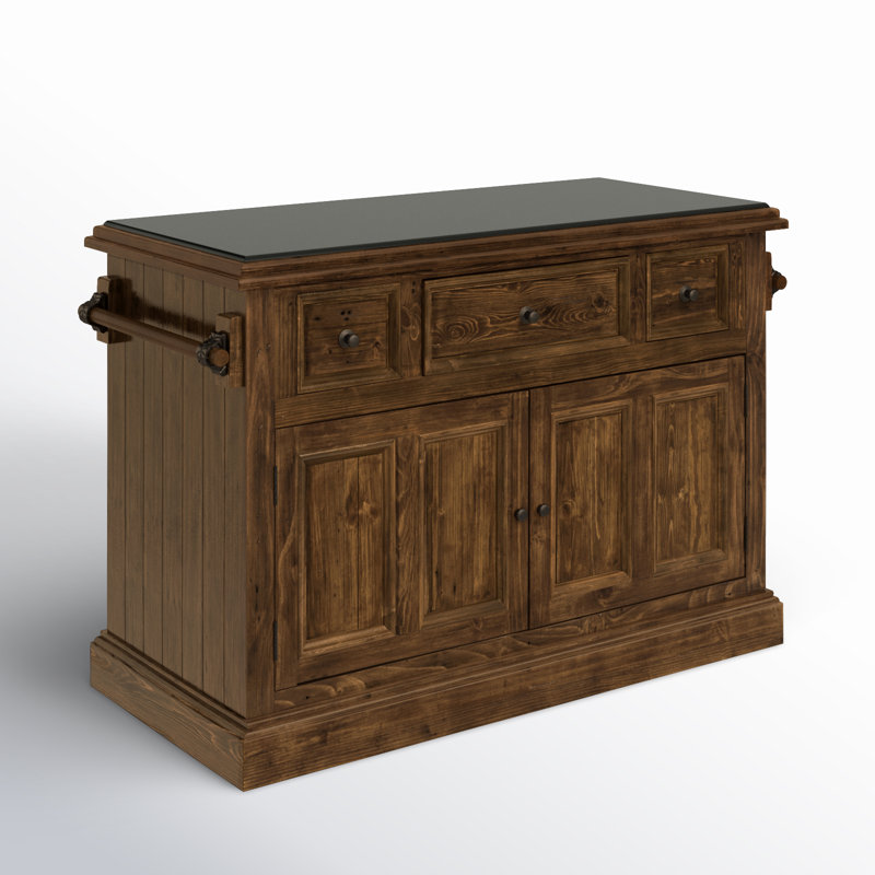 Harpenden Kitchen Island, Light Brown/Black