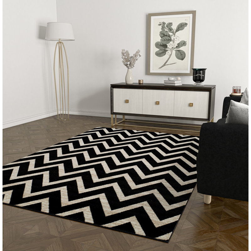 Wool Chevron Rug, Rectangle 4' x 5'