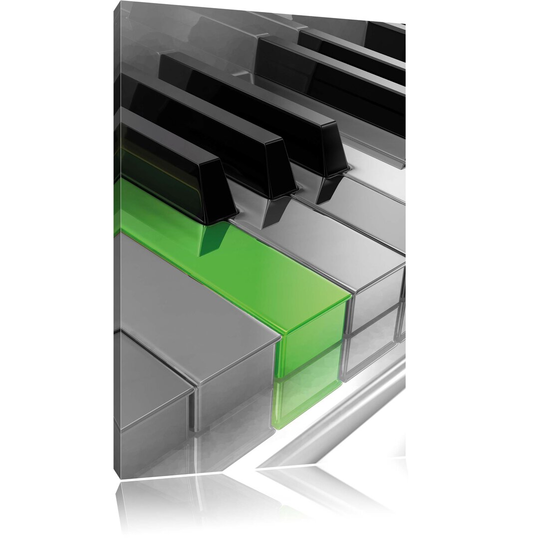 Leinwandbild Piano green Klaviertasten