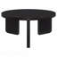 Table basse noire ronde en bois massif