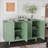 Cabinets 4-Door Intaglio Storage Cabinet, Mint Green, MDF/Pine Legs/Solid Wood Pulls, 59.1"L x15.8"W x32.4"H | Contemporary | Living Room-355226596