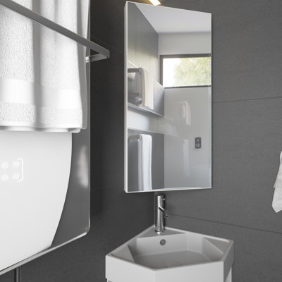 Eastbrook Corner Mount Frameless 1 of Doors Wood Recessed Medicine Cabinet with Mirror