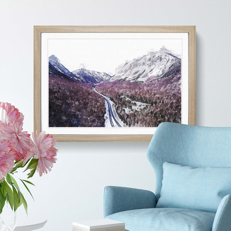 The White Mountains of New Hampshire in Abstract - Framed Print, Oak, 40cm H x 60cm W x 2cm D