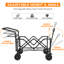Chariot pliable avec roues, auvent et frein - capacité de 140 l