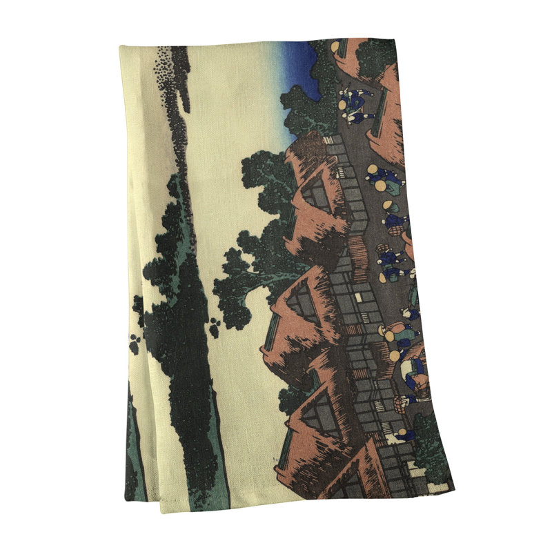Serviette à thé Dawn at Isawa in Kai Province, Brun, Polyester sergé