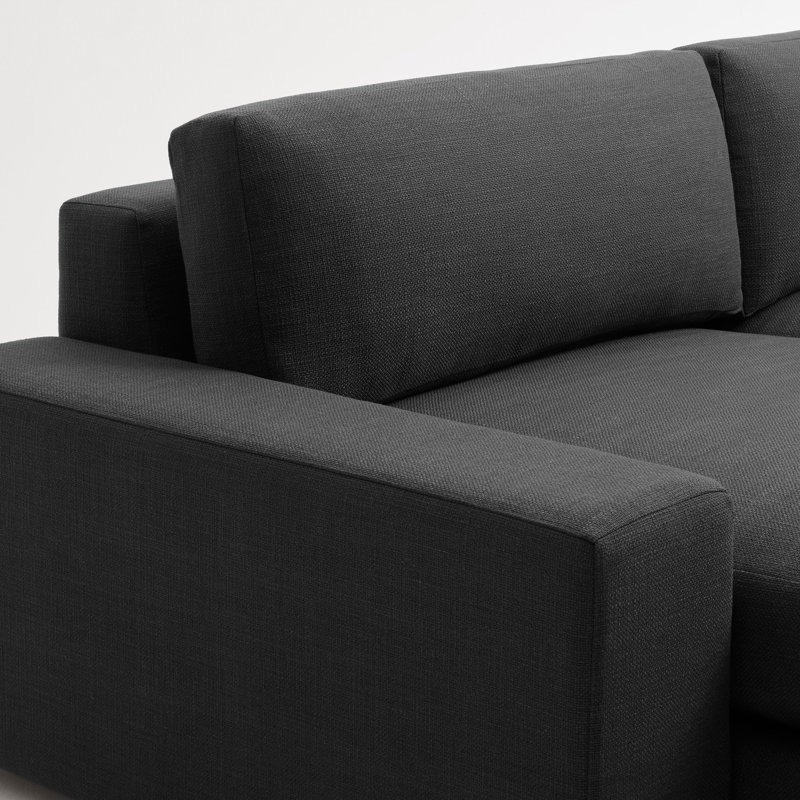 Esker Chaise Sectional, Left Hand Facing, Storm Velvet