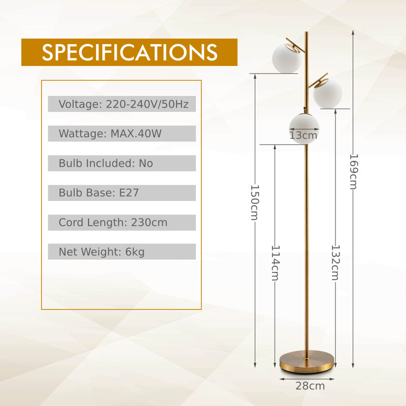 Fenham 169 H cm Tree Floor Lamp