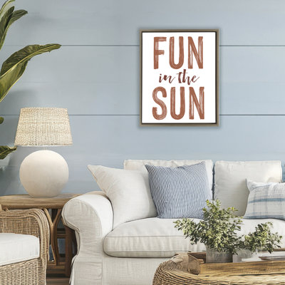 Cadre d'été flottant amusant au soleil, design par lettré et doublé