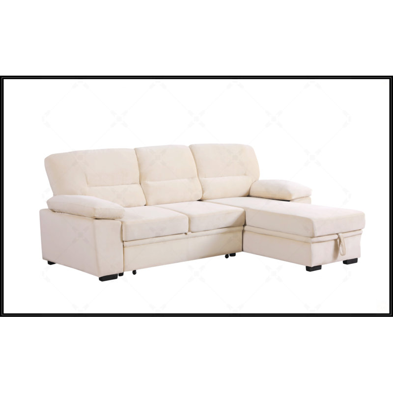 Canapé-lit modulaire réversible avec méridienne Kipriano, Beige