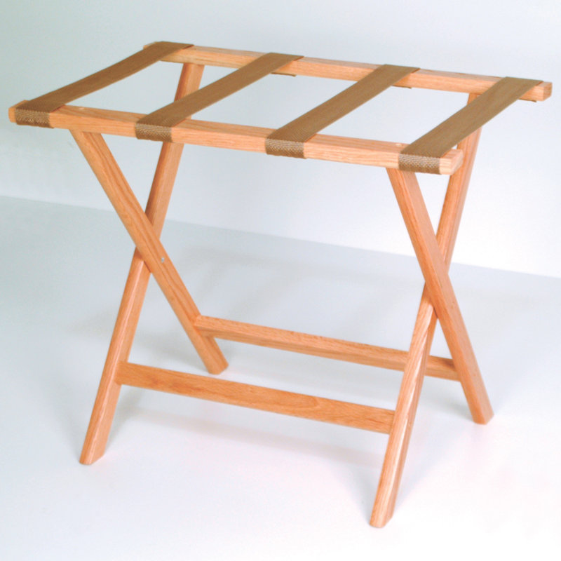Porte-bagages pliable en bois, Chêne clair, Brun clair