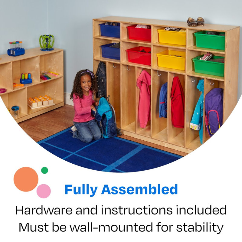 Casier de rangement pour 8 enfants d'âge préscolaire Childcraft, H 48 po x l 59,5 po x P 13,75 po