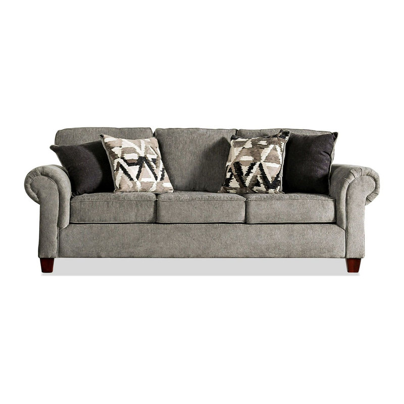 91.4" W Transitional Sofa, Graphite