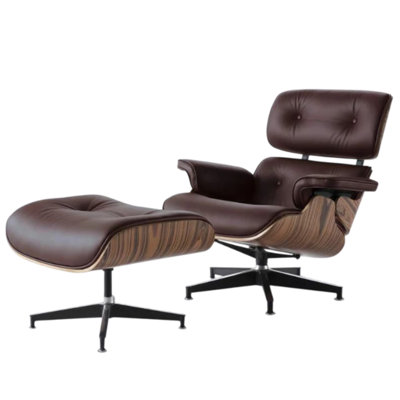 Wayfair Walnut Decor Nairobi Genuine Leather Lounge Chair