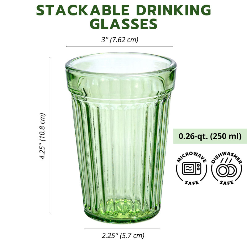 Mankin 8.4 oz. Drinking Glass Set, Green