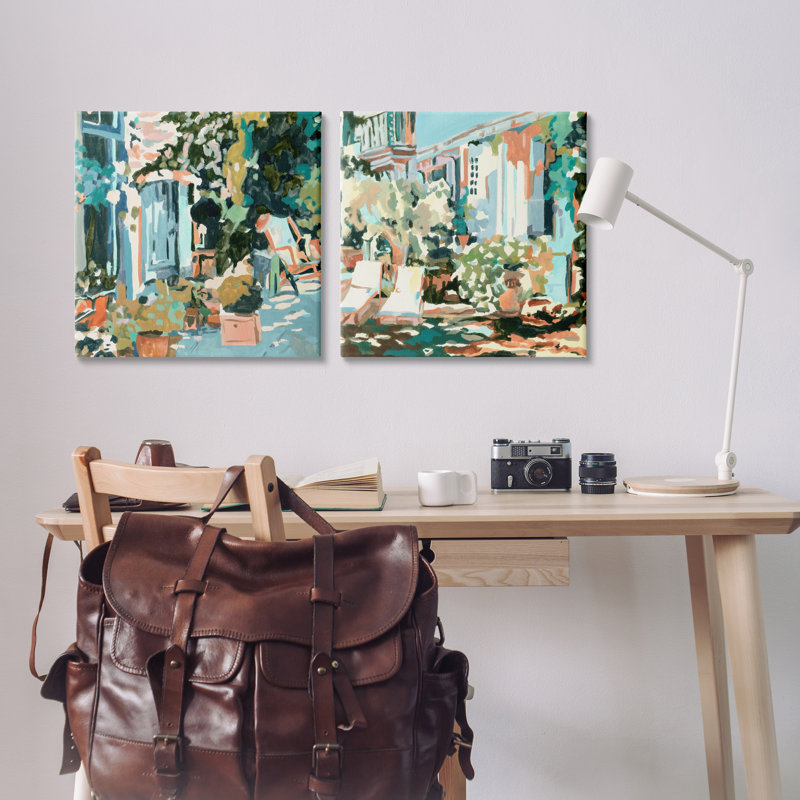  "Plants on Town Buildings", ensemble de 2 toiles murales par Melissa Wang, H 24 po x l 24 po