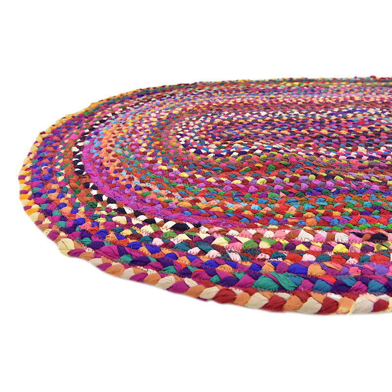 Cotton Indoor Rug, Oval 5' x 8'