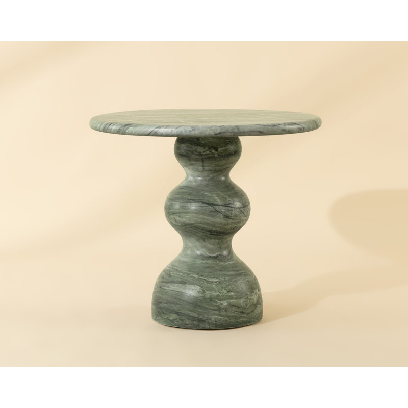 Raul Outdoor Round Bistro Table, Green