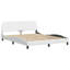 Base de lit vidaXL Viana sans matelas blanc en similicuir 152x203 cm-116118440-116118439