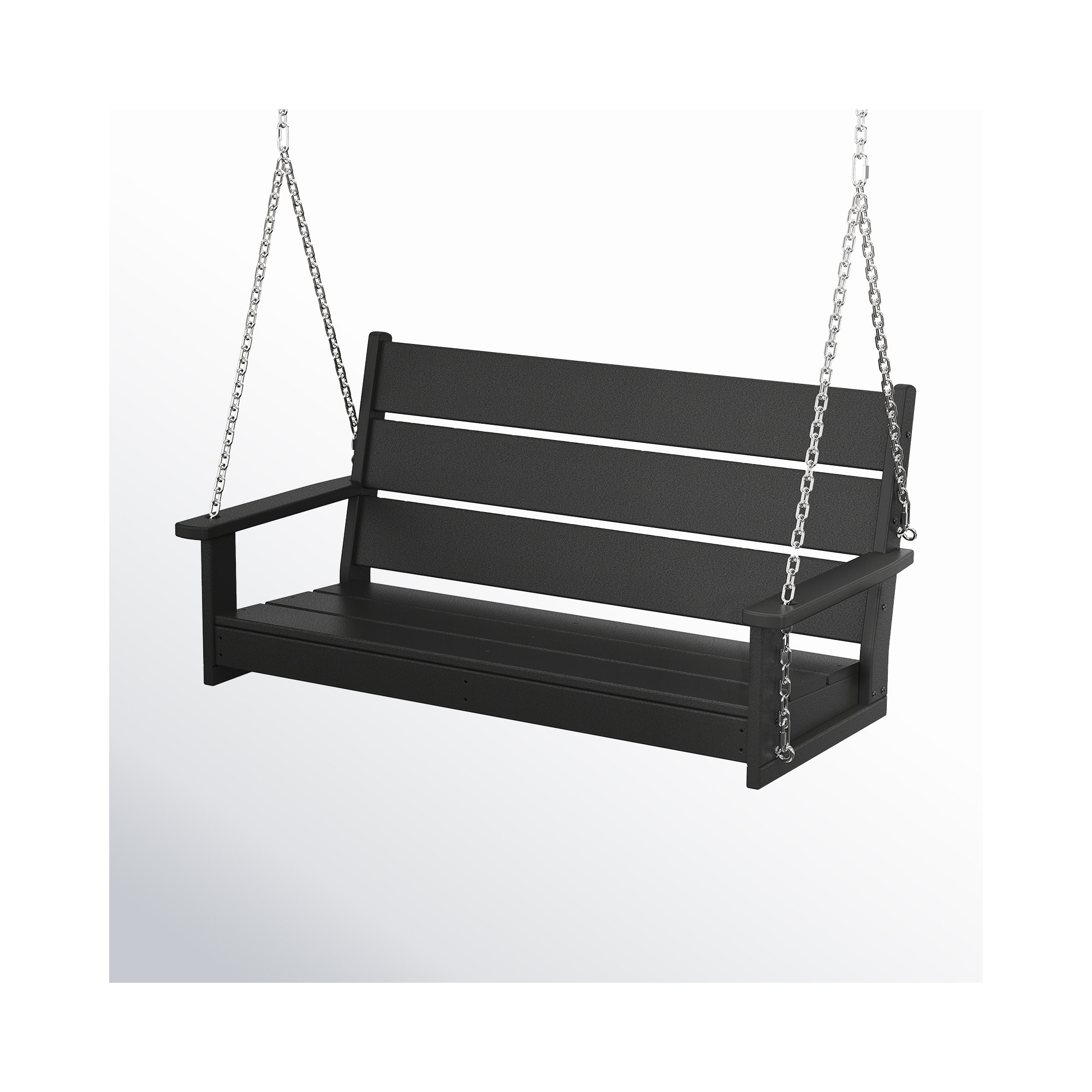 POLYWOOD Lakeside 2 Person Porch Swing, Black