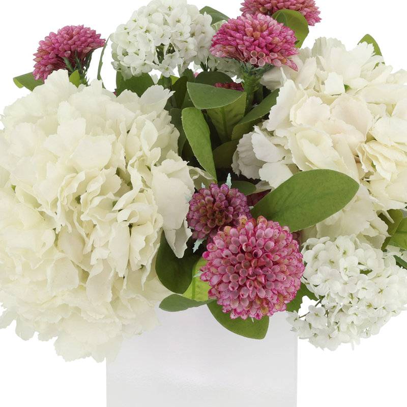Viburnum and Dahlia Arranged in Fiberstone Pot
