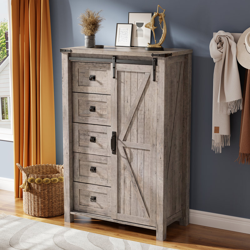 Commode 5 tiroirs Farmhouse, Couleur claire