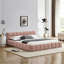 Grand lit plateforme tapissier en chenille avec tête de lit, pas de sommier pour chambre moderne-1624744404