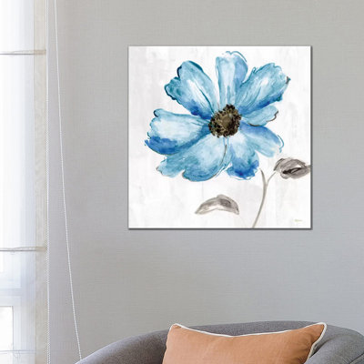 Blue Floral by Katrina Craven - Wrapped Canvas Gallery-Wrapped Canvas Giclée