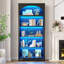5-Tier Bookcase with 3-Colour LED Lights & Motion Sensor, 178cm Tall Arched Storage Unit-14106336
