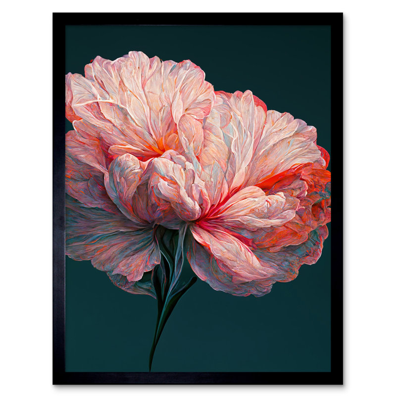 Single Stem Pink Carnation Abstract Flower - Single Picture Frame Print