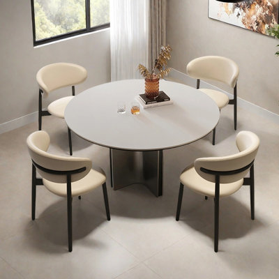Table de salle à manger ronde légère et luxueuse