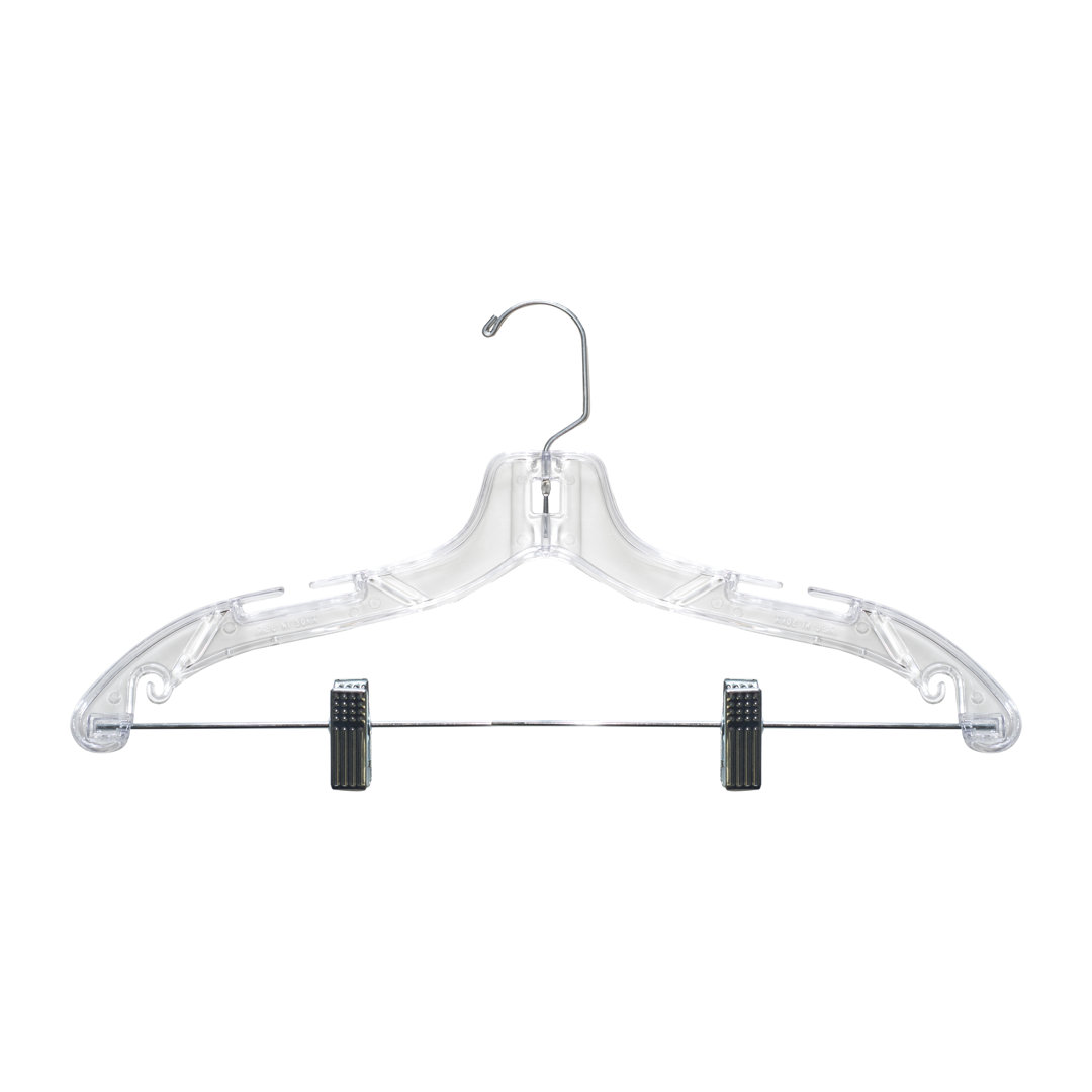 Plastic Hangers With Clips for Skirt/Pants (Set of 100) NAHANCO 