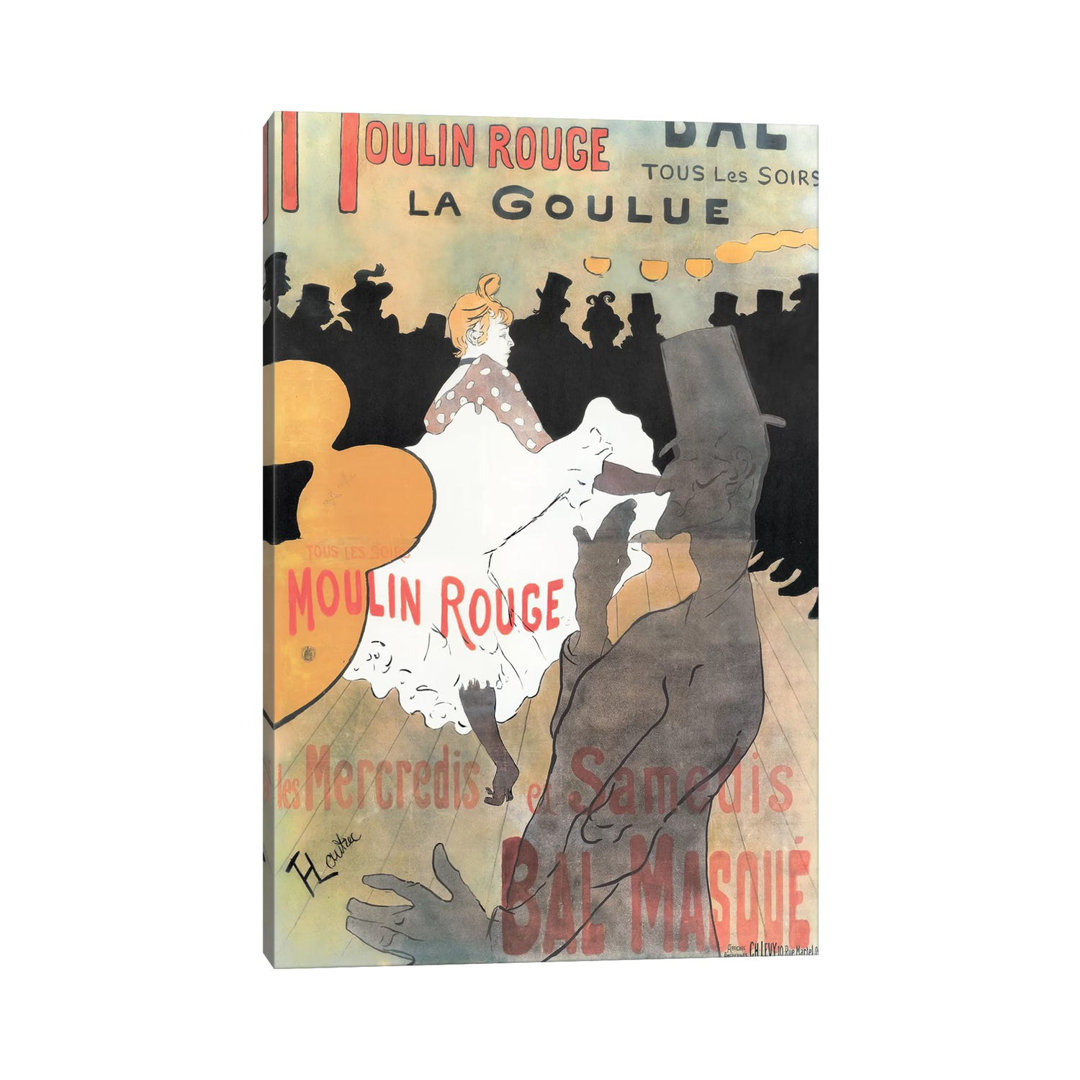 Moulin Rouge: La Goulue Advertisement, 1891 by Henri de Toulouse-Lautrec - Wrapped Canvas Painting