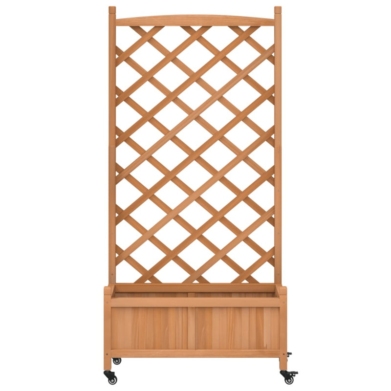 Wood Pot Planter, Brown, 62" H x 29.5" W x 13.8" D
