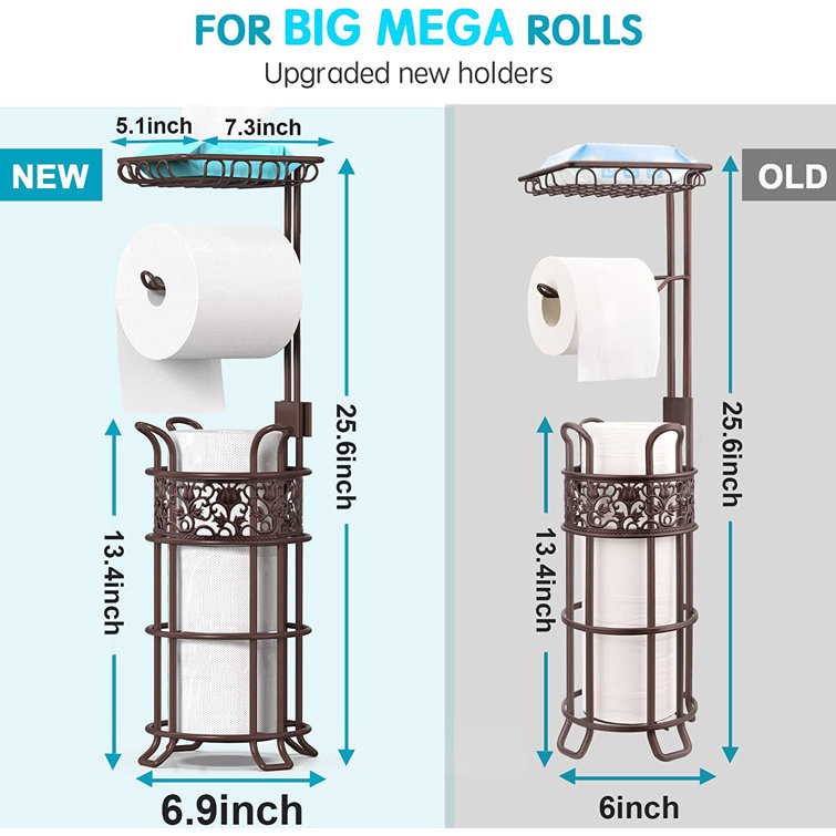 New Wall-Mounted Paper Roll Holder Large Toilet Paper Holder With
