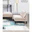 Moderne 6 pièces modulaire rose poudré avec 4 chaises sans accoudoirs et 2 repose-pieds pour le salon