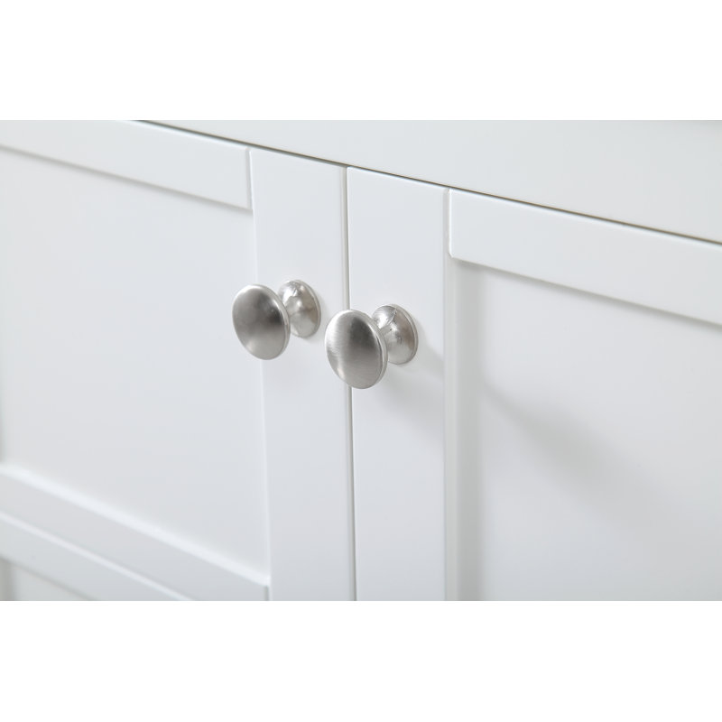 Krish 72'' Double Bathroom Vanity with Engineered Marble Top, White