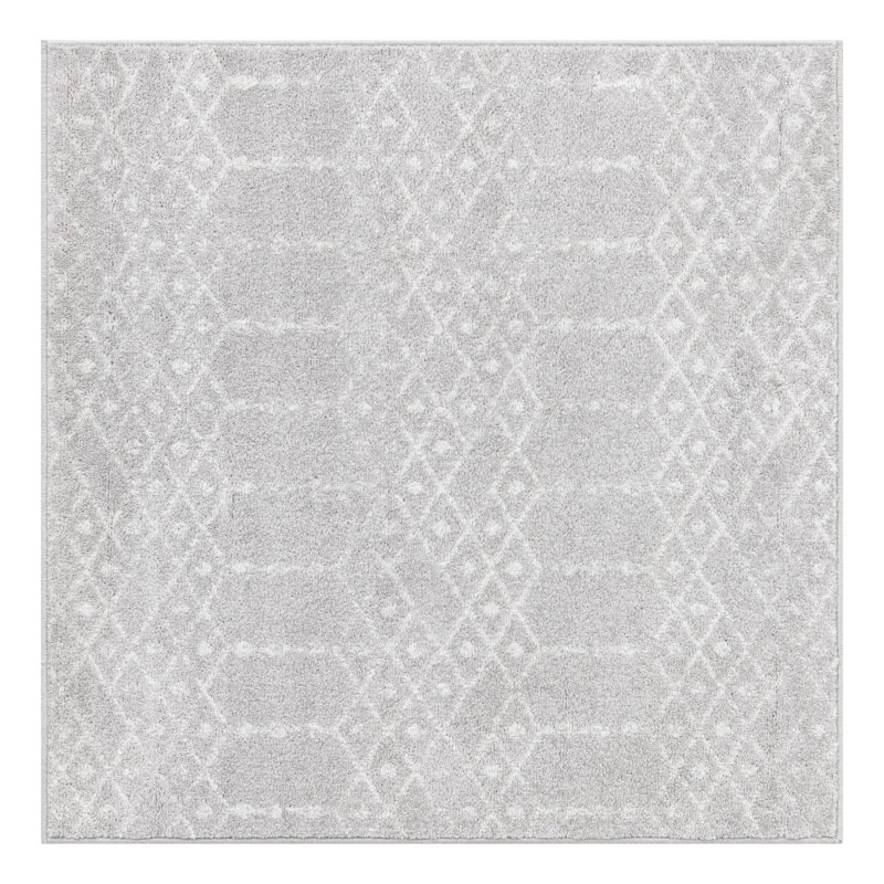 Tapis gris clair Karg, Carré 4 pi
