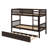 Twin-On-Twin Rubber Wood Bunk Bed Featuring Trundle, Transformable Into Two Separate Beds-1877391980