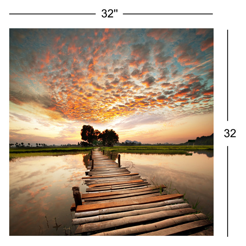 « escalier to coucher coucher de soleil », reproduction de photo sur toile tendue