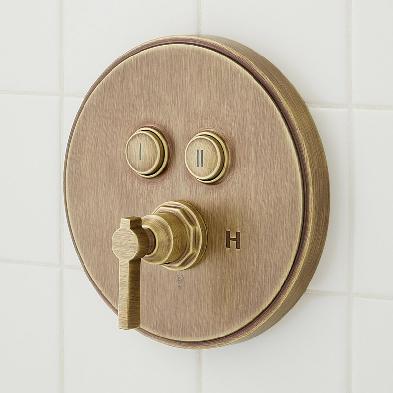 Greyfield Simple Select Shower System with Hand Shower, Aged Brass
